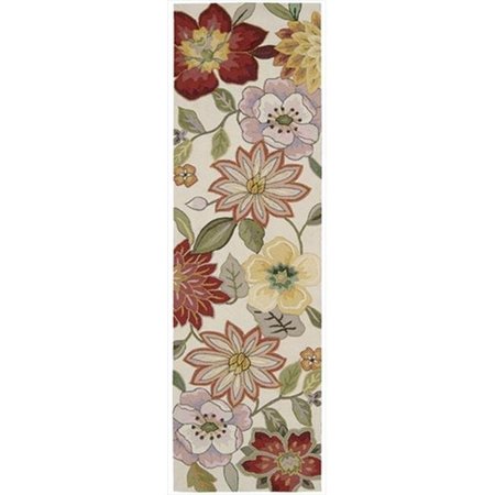 NOURISON Nourison 10431 Fantasy Area Rug Collection Ivory 2 ft 3 in. x 8 ft Runner 99446104311